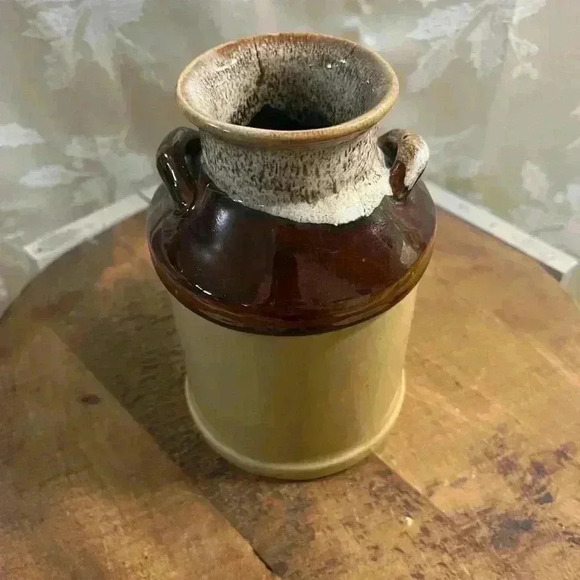Vintage Brown and White Drip glazed Stoneware  Jug - Picture 2 of 6